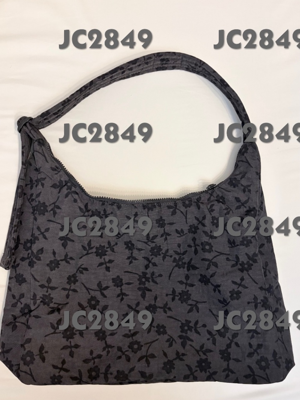 NWT BAGGU Nylon Shoulder Bag (Charcoal Ditsy Floral)